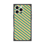 プレミアムスクエアケース with MagSafe［ Small Stripe - Green × Orange ］