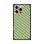 プレミアムスクエアケース with MagSafe［ Small Stripe - Green × Orange ］