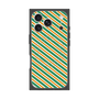 プレミアムスクエアケース with MagSafe［ Small Stripe - Green × Orange ］