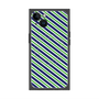 プレミアムスクエアケース with MagSafe［ Small Stripe - Navy × Green ］