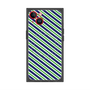 プレミアムスクエアケース with MagSafe［ Small Stripe - Navy × Green ］