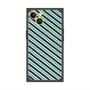 プレミアムスクエアケース with MagSafe［ Small Stripe - Navy × Green ］