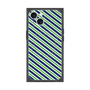 プレミアムスクエアケース with MagSafe［ Small Stripe - Navy × Green ］