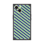 プレミアムスクエアケース with MagSafe［ Small Stripe - Navy × Green ］
