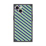 プレミアムスクエアケース with MagSafe［ Small Stripe - Navy × Green ］
