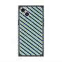 プレミアムスクエアケース with MagSafe［ Small Stripe - Navy × Green ］