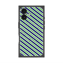 プレミアムスクエアケース with MagSafe［ Small Stripe - Navy × Green ］