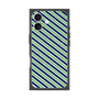 プレミアムスクエアケース with MagSafe［ Small Stripe - Navy × Green ］