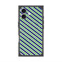 プレミアムスクエアケース with MagSafe［ Small Stripe - Navy × Green ］