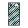 プレミアムスクエアケース with MagSafe［ Small Stripe - Navy × Green ］