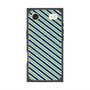 プレミアムスクエアケース with MagSafe［ Small Stripe - Navy × Green ］