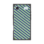 プレミアムスクエアケース with MagSafe［ Small Stripe - Navy × Green ］