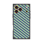 プレミアムスクエアケース with MagSafe［ Small Stripe - Navy × Green ］
