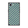 プレミアムスクエアケース with MagSafe［ Small Stripe - Navy × Green ］