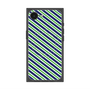 プレミアムスクエアケース with MagSafe［ Small Stripe - Navy × Green ］
