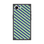 プレミアムスクエアケース with MagSafe［ Small Stripe - Navy × Green ］