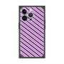 プレミアムスクエアケース with MagSafe［ Small Stripe - Purple × Pink ］