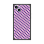 プレミアムスクエアケース with MagSafe［ Small Stripe - Purple × Pink ］