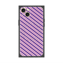 プレミアムスクエアケース with MagSafe［ Small Stripe - Purple × Pink ］