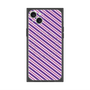 プレミアムスクエアケース with MagSafe［ Small Stripe - Purple × Pink ］