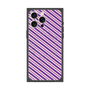 プレミアムスクエアケース with MagSafe［ Small Stripe - Purple × Pink ］