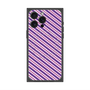 プレミアムスクエアケース with MagSafe［ Small Stripe - Purple × Pink ］