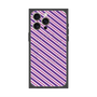 プレミアムスクエアケース with MagSafe［ Small Stripe - Purple × Pink ］