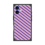 プレミアムスクエアケース with MagSafe［ Small Stripe - Purple × Pink ］