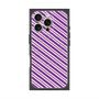 プレミアムスクエアケース with MagSafe［ Small Stripe - Purple × Pink ］