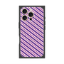 プレミアムスクエアケース with MagSafe［ Small Stripe - Purple × Pink ］