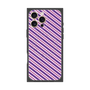 プレミアムスクエアケース with MagSafe［ Small Stripe - Purple × Pink ］