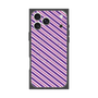 プレミアムスクエアケース with MagSafe［ Small Stripe - Purple × Pink ］