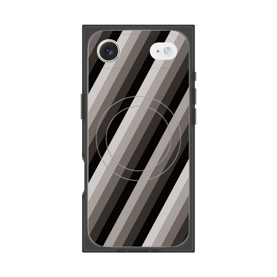 プレミアムスクエアケース with MagSafe［ Middle Stripe - Black ］