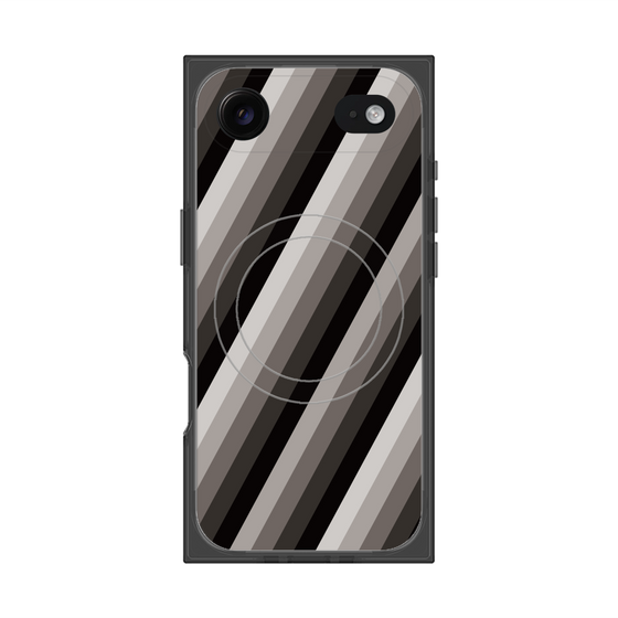 プレミアムスクエアケース with MagSafe［ Middle Stripe - Black ］