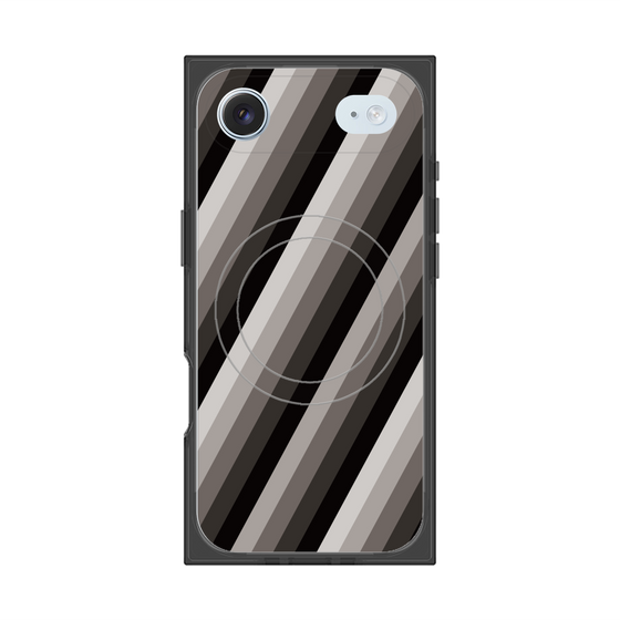プレミアムスクエアケース with MagSafe［ Middle Stripe - Black ］