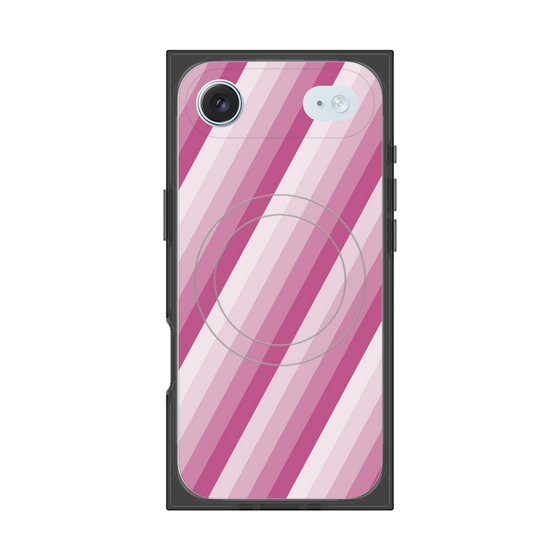 プレミアムスクエアケース with MagSafe［ Middle Stripe - Pink ］