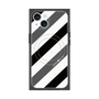 プレミアムスクエアケース with MagSafe［ Big Stripe - Black × Gray ］
