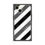 プレミアムスクエアケース with MagSafe［ Big Stripe - Black × Gray ］