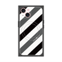プレミアムスクエアケース with MagSafe［ Big Stripe - Black × Gray ］