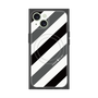 プレミアムスクエアケース with MagSafe［ Big Stripe - Black × Gray ］