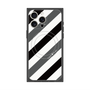 プレミアムスクエアケース with MagSafe［ Big Stripe - Black × Gray ］