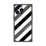 プレミアムスクエアケース with MagSafe［ Big Stripe - Black × Gray ］