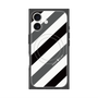 プレミアムスクエアケース with MagSafe［ Big Stripe - Black × Gray ］