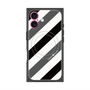 プレミアムスクエアケース with MagSafe［ Big Stripe - Black × Gray ］