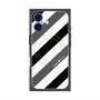 プレミアムスクエアケース with MagSafe［ Big Stripe - Black × Gray ］