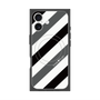 プレミアムスクエアケース with MagSafe［ Big Stripe - Black × Gray ］