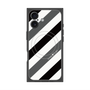 プレミアムスクエアケース with MagSafe［ Big Stripe - Black × Gray ］
