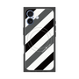 プレミアムスクエアケース with MagSafe［ Big Stripe - Black × Gray ］