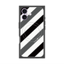 プレミアムスクエアケース with MagSafe［ Big Stripe - Black × Gray ］