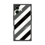 プレミアムスクエアケース with MagSafe［ Big Stripe - Black × Gray ］